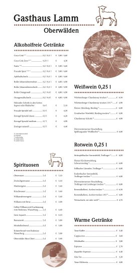 getr&auml;nkekarte gasthaus lamm oberw&auml;lden